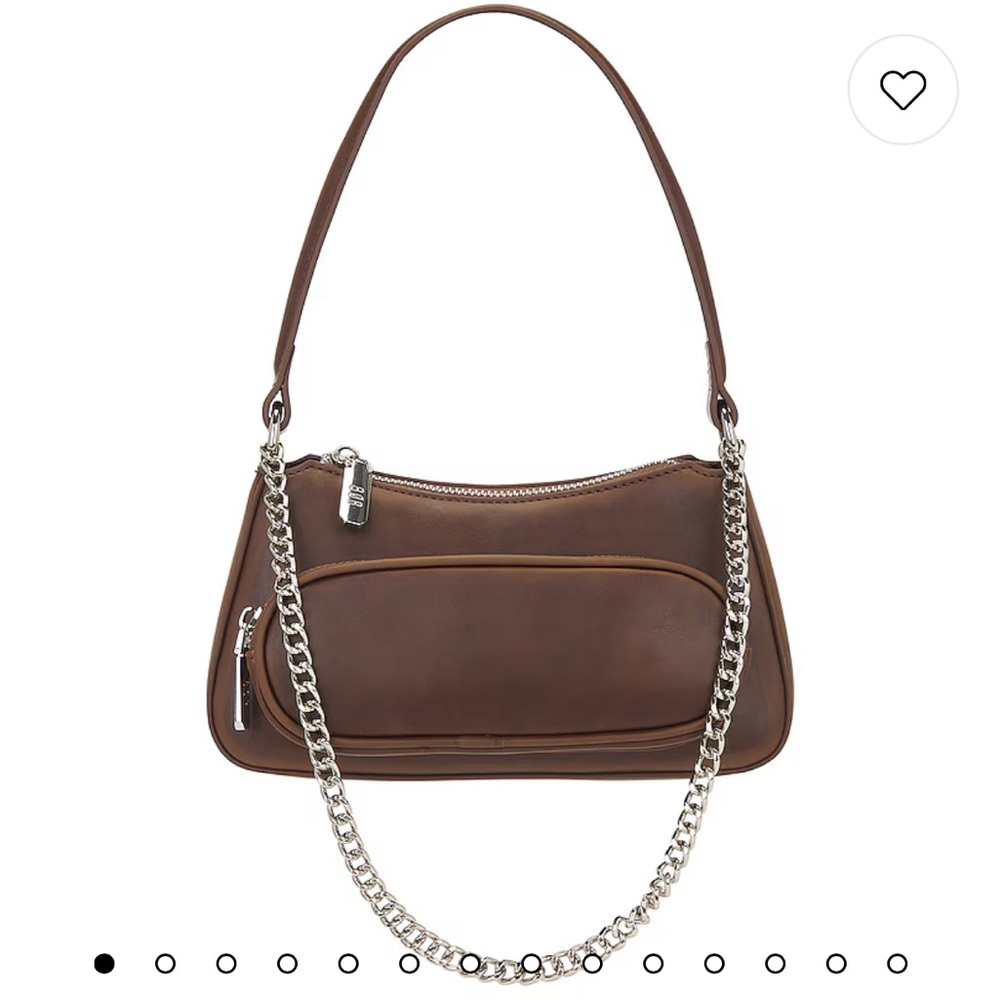REVOLVE 8 Other Reasons Brown Shoulder Bag Purse with Silver Chain Small Like ne